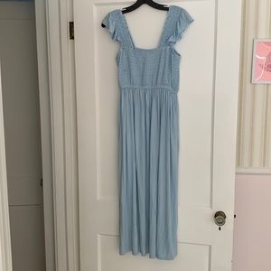 Nordatrom jersey cotton smocked dress sise small light blue